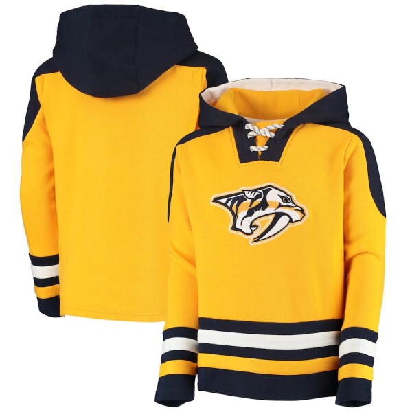 Outerstuff Dětská Mikina Nashville Predators Lace-Up Pullover Hoodie Gold Velikost: Dětské let)