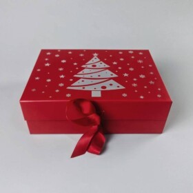 Dortisimo Elegantní dárková krabice červená s magnetem a stuhou (28 x 21 x 9,5 cm)