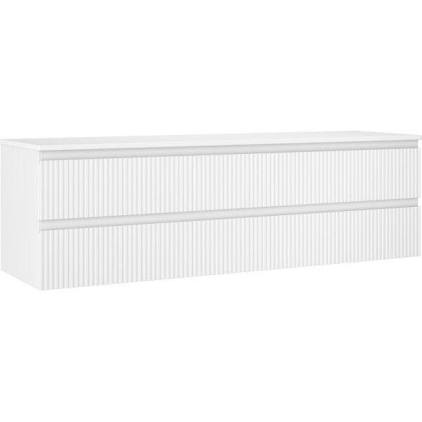 MEXEN/S - Rivel koupelnová skříňka pod umyvadlo 160 cm s deskou, 2 zásuvky, reliéf , bílá mat 91A20-16047-2-BFFC01