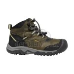 Dětské celoroční boty Keen Ridge Flex Mid WP Youth dark olive/dusky citron Velikost: