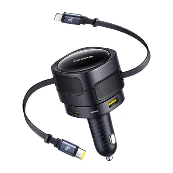 Baseus Enjoyment Max C00035507121-02 černá / Nabíječka do auta / 2x USB-C + kabel USB-C a Lightning / 90W (C00035507121-02)