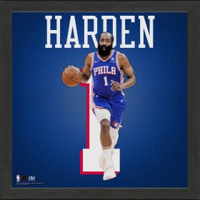 Highland Mint Obraz Philadelphia 76ers NBA James Harden Impact Jersey Frame
