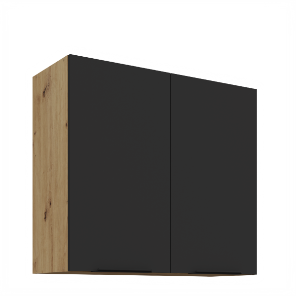 Horní skříňka Aria 80 G-72 2F Barva korpusu: Dub artisan, Barva dvířek: BL - Black AFM