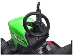 Mamido Elektrický traktor s vlečkou T2 zelený 12V7Ah EVA kola