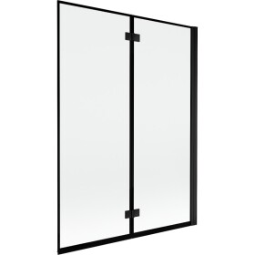 MEXEN - MIST vanová zástěna 130x150 cm 6mm 2-s, černá, okraj, pravá 8A9-130-002-70-70-P