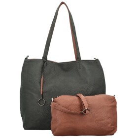 Trendy koženkový set kabelek Lexie, tmavě šedý-hnědý