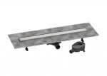 HANSGROHE - RainDrain Go Sprchový žlab 80 cm s oboustranným roštem, pro vložení dlažby, kartáčovaná nerezová ocel 56273800