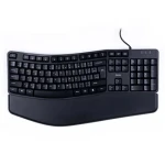 Hama EKC-400 černá / drátová ergonomická klávesnice / odnímatelná podložka pod zápěstí (182630)