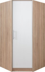 Rohová šatní skříň Smart SR4 Barva korpusu + barva dveří: Dub sonoma + Bílá