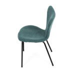 Židle jídelní, modrá látka, nohy černý kov