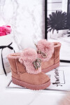 Dívčí Sněhové Teple Boty S Kožešinou Semišové Růžové Amelia 34