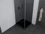 MEXEN/S - Pretoria sprchový kout 90x90, grafit , chrom + sprchová vanička včetně sifonu 852-090-090-01-40-4070