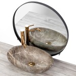 REA - Umyvadlo na desku Roxy B Stone Nature 48,7x30,7 REA-U6650