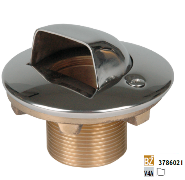 Hugo Lahme vtoková mušle, bronz, vnější závit 1 1/2 , délka 40 mm, pro prefabrikované bazény