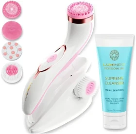 Lumineo Professional Line Brush Pro růžová / Čisticí kartáček na obličej / + čisticí gel 100 ml (1422789)