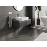 MEXEN/S - Rivel koupelnová skříňka pod umyvadlo 90 cm s deskou, 1 šuplík, reliéf , grafit mat 91A20-09023-1-BFC66