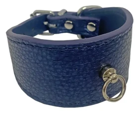 HUHUBAMBOO Obojek Metal modrý XS / Pro chrty / 40 mm x 21-26 cm / Hovězí kůže (355436)