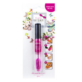 Lukky 2-v-1 lak na nehty a třpytky, fuchsiová - EPEE