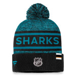 Fanatics Pánská zimní čepice San Jose Sharks Authentic Pro Rink Heathered Cuffed Pom Knit