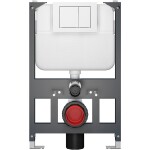 CERANO - Kompletní WC set Basic/Cesso - bílá matná - WC tlačítko Maxio/Bílá - závěsné - nízký modul - předstěnová instalace - 49x36 CER-8050BD86169