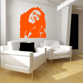 Samolepka Portrét Bob Marley Barva: oranžová, Velikost: 60 x 50 cm