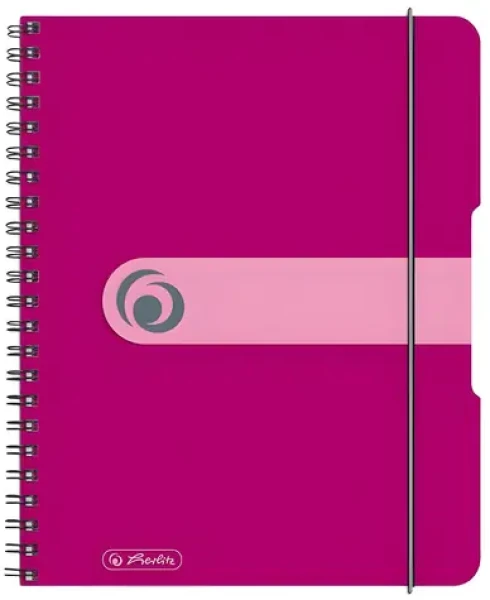 Herlitz Spiralblock to go vínová / Blok se spirálou / A5 / PP obal / gumička / 80 listů (300003235)
