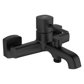 Laveo - Pola - nástěnná vanová baterie bez příslušenství, černá BAP_710D