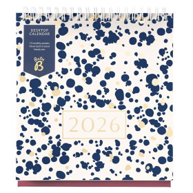Busy B Stolní kalendář Navy Spray 2026, modrá barva, papír
