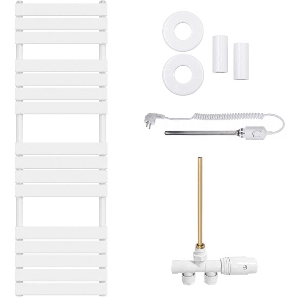 CERANO Koupelnový radiátorový set Claude - kombinované vytápění, termo tyč - boční jednobodové připojení - 600W - bílá matná - 1600x500 mm
