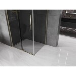 MEXEN/S - Velar L sprchový kout, posuvné dveře 110 x 70, grafit, zlato 871-110-070-43-50