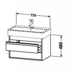 DURAVIT - Ketho Umyvadlová skříňka 48x75x44 cm, 2 zásuvky, lesklá bílá KT663702222