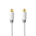 Nedis satelitní anténní kabel F(M) - F(M) pozlacený bílá / Kabel / 75 Ohm / 90 dB / stíněný / 2 m (CSBW41000WT20)