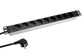 Roline 19" napájecí panel bílý/černý / Napájecí panel / 1U / 9x zásuvka DE / 1,8 m kabel (19.07.1620)