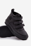 Zateplené boty sneakers pro děti na suchý zip Big Star SS374070 Černé 30
