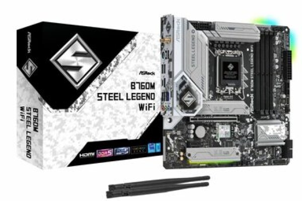 ASRock B760M STEEL LEGEND WIFI / B760 / LGA 1700 / 4x DDR5 / PCIEx16 / 1x 2.5GLAN / mATX (B760M STEEL LEGEND WIFI)