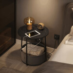 Odkládací stolek 45x45x50cm, mdf, černá, AKF-E1028 BK