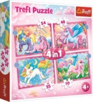 Trefl Puzzle Jednorožci a kouzla 4v1 (35,48,54,70 dílků) - Trefl