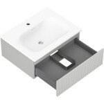MEXEN/S - Rivel koupelnová skříňka 60 cm s umyvadlem Vela, 1 šuplík, reliéf , šedá mat/bílá mat 91A20-06023-1-BF62-W23M01