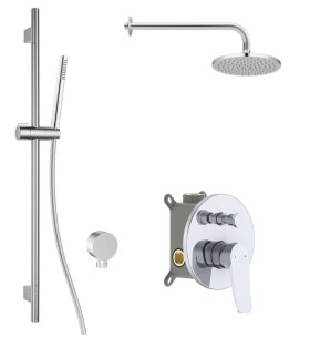 Kielle - Nefia Sprchový set s baterií pod omítku, pro 2 spotřebiče, s příslušenstvím EcoSpare a tělesem, chrom 20627SP80