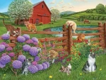 COBBLE HILL Puzzle Kočky na farmě XL