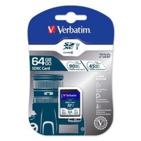 VERBATIM Pro U3 64 GB SDXC / UHS-III / U3 / V30 / R: 90 MBps / W: 45 MBps / vhodné pro 4K (47022)