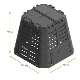 Kompostér MULTI 480l černý 90 x 90 x 80 cm 109021