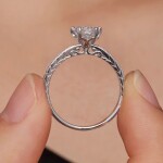 Stříbrný prsten Yara 1 ct MOISSANITE + CERTIFIKÁT, 54 Stříbrná certifikát GRA, hadřík na čištění stříbra, dárková krabička