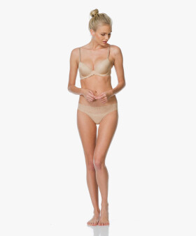 Podprsenka kosticí tělová Calvin Klein Hnědá