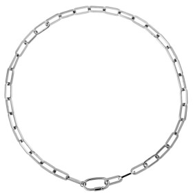 Ocelový náhrdelník Juliana, chirurgická ocel, choker, Stříbrná 41 cm