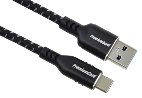 PremiumCord USB-C - USB 3.0 A / Kabel / USB 3.2 Gen 1 / 5 Gbit/s / 3A / 0,5 m / bavlněný oplet (ku31cx05)