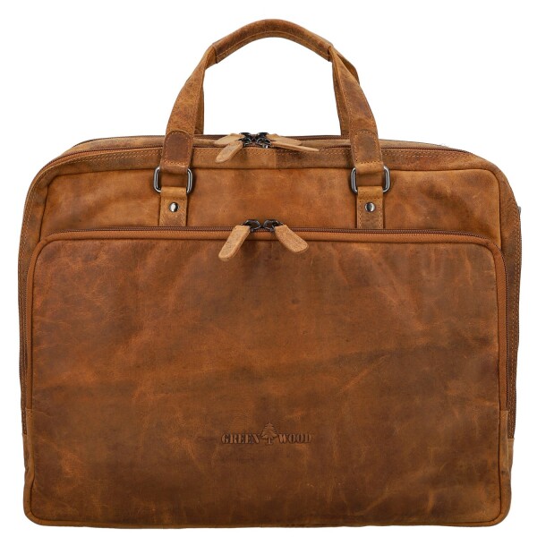 Stylová kožená pracovní taška GW Xuan, camel