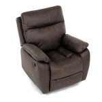 TV a relaxační křeslo s elektrickým ovládáním, potah hnědá látka v dekoru vintage, 1 motor 240V