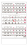 Kalendář nástěnný 2025 Pětiměsíční šedý
