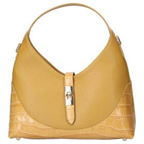 Luxusní dámská kožená kabelka do ruky Elizaveta, žlutá